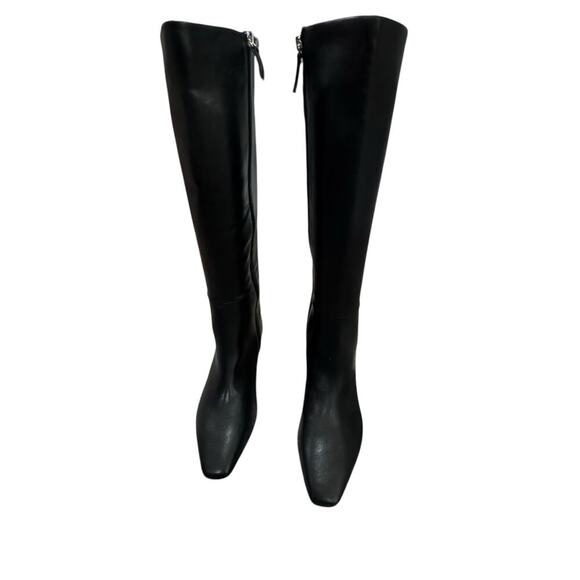 J. Crew Women's Faux Leather Snip-Toe Boots Knee High Black Size 7.5 NWOB - Picture 7 of 12